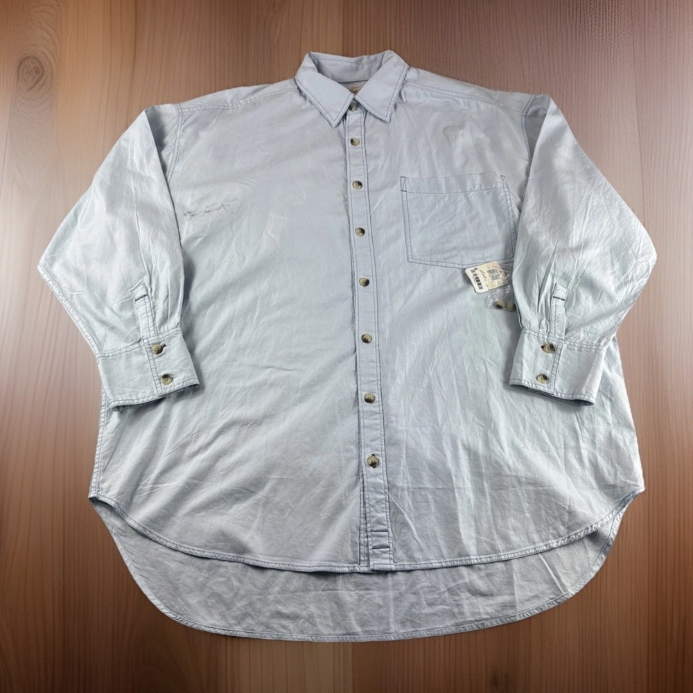 We The Free Shirt Mens M Oxford Blue Long Sleeve Button Up Preppy Top READ NWD